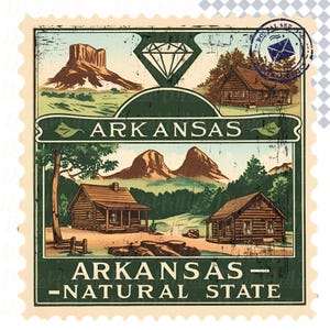 Arkansas Stamp State Design, State Stamp Digital Download, United States Png Design, Distressed Vintage Design, United States Patriotic