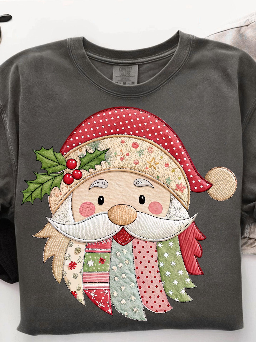 Patchwork Santa & Christmas Girl PNG: Retro Western Design Digital ...