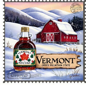 Vermont Stamp State Design, State Stamp Digital Download, United States Png Design, Distressed Vintage Design, United States Patriotic