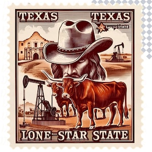 Texas Stamp State Design, State Stamp Digital Download, United States Png Design, Distressed Vintage Design, United States Patriotic