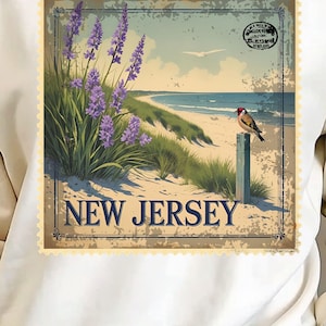 New Jersey Stamp Design: Distressed Vintage PNG (Digital Download)