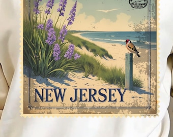 New Jersey Stamp Design: Distressed Vintage PNG (Digital Download)