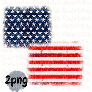 Puede incluir: Un diseño de bandera estadounidense desgastado con fondo blanco. La bandera está compuesta por rayas rojas y blancas y un campo azul de estrellas. El diseño es perfecto para manualidades y proyectos patrióticos.