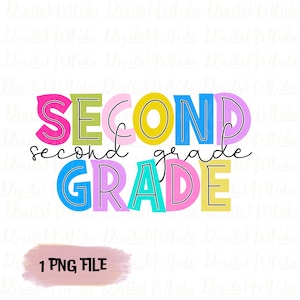 Second grade png / Back to School 2nd Grade Design / First day of School png files / Retro sublimation / Teacher png