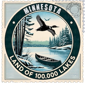 Minnesota Stamp State Design, State Stamp Digital Download, United States Png Design, Distressed Vintage Design, United States Patriotic