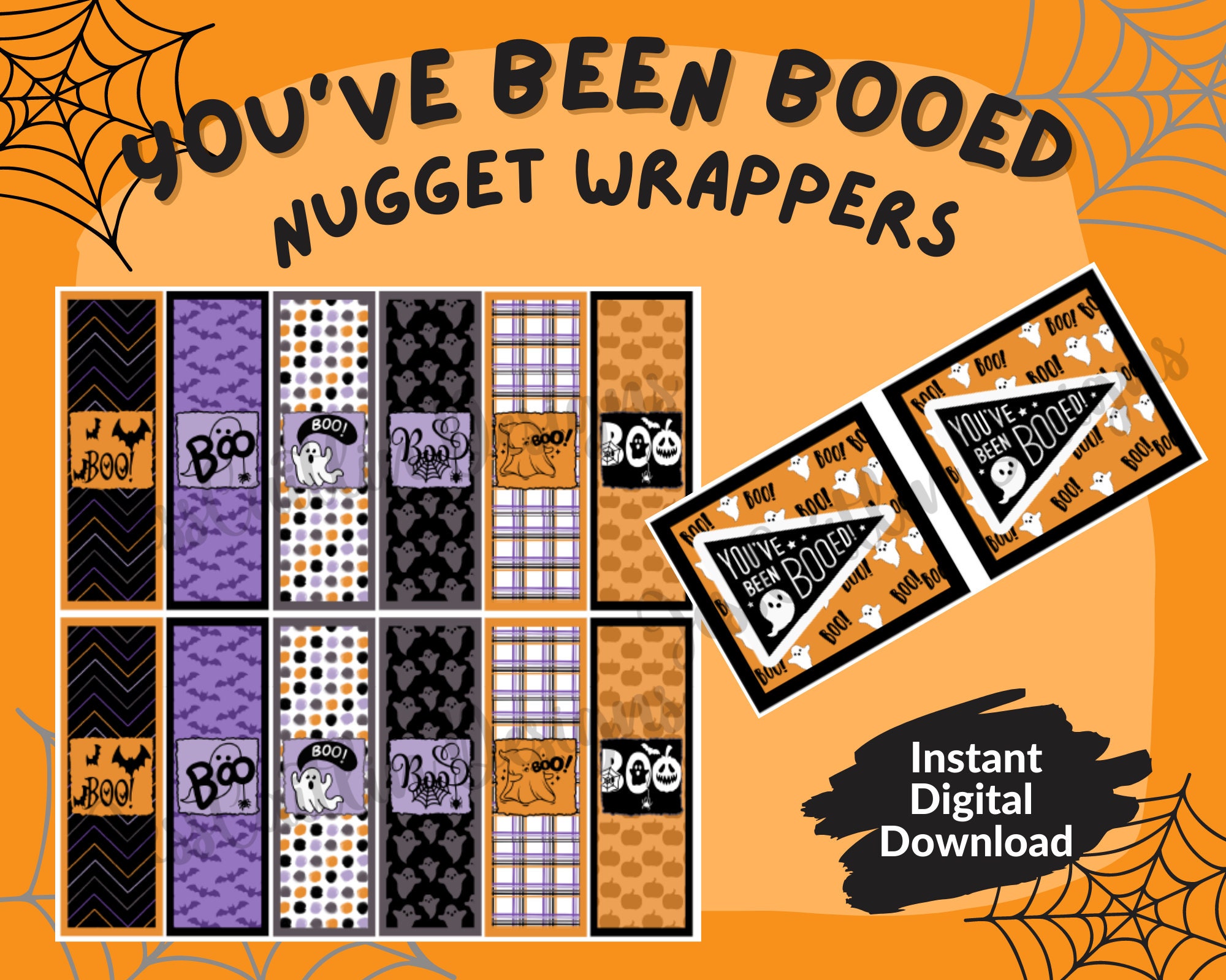 Printable Nugget Wrappers Halloween You've Been Booed - Etsy
