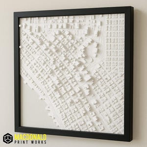 3D City Map | Home Office Art | Street Art | 3D Printed Skyline Decor | City Poster