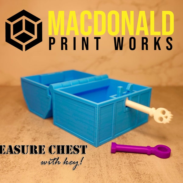 Miniature 3D Printed Treasure Chest - Perfect for Jewelry, Trinkets, and Small Keepsakes