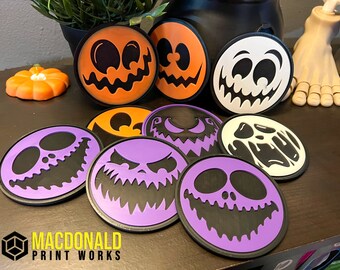 Spooky 3D Printed Halloween Coaster: Iconic Halloween Symbols