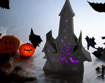 3D Printed Haunted House Tealight Holder: Spooky Halloween Decor