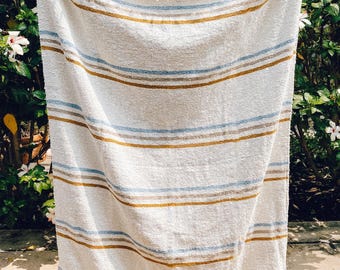 Handwoven Mexican Blanket Throw – Soft Reclaimed Fibers, Beach & Home Decor