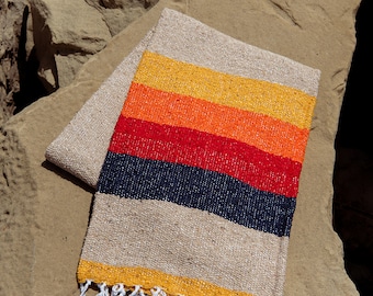 Handwoven Mexican Blanket – Boho Bed Throw, Beach Picnic Blanket