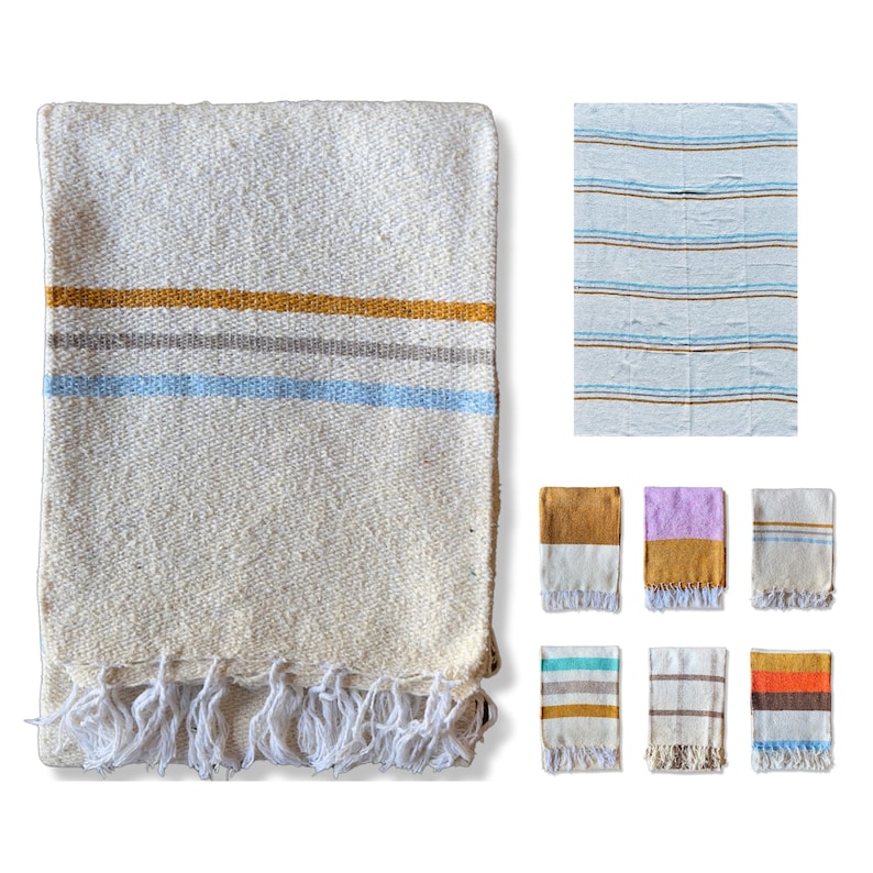 Beach blanket made from upcycled cotton, perfect for beach days, picnics, or yoga. This colorful Mexican blanket is a versatile outdoor blanket, ideal for summer adventures, camping, or as a cozy home decor throw. Soft, lightweight, and eco-friendly, it doubles as a boho throw blanket, blanket gift, or decorative layer for any coastal space. Handwoven by artisans, this sustainable, upcycled cotton blanket adds comfort and style wherever it goes.