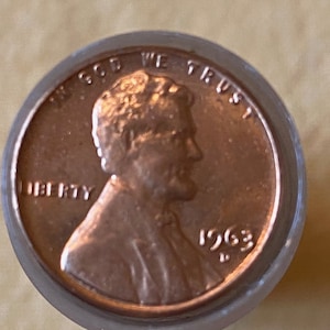 1963 D Brillant Uncirculated Penny.