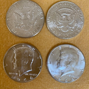 1964 D or 1964 P Uncirculated Kennedy Half Dollar coins [90% Silver] 60th Anniversary coins.