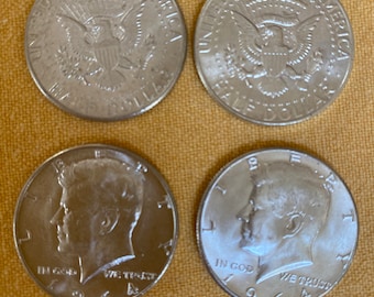 1964 D or P Uncirculated Kennedy Half Dollar coins [90% Silver] 62nd Anniversary coins.
