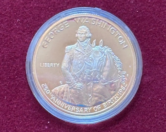 George Washington 250th Anniversary of Birth. Half Dollar Proof Coin. 90% Silver,  Rare Commemorative