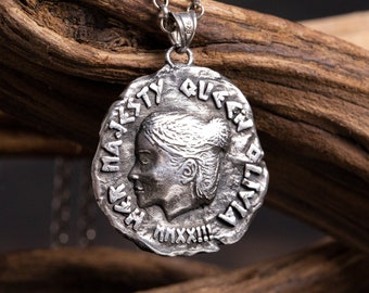 Silver Face Old Coin Necklace, Personalized Necklace, Custom Necklace, Personalized Jewelry, Personalized Gift, Handmade Jewelry, Gifts For