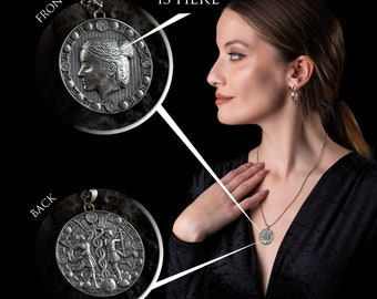 Silver Gemini Necklace, Silver Horoscope Coin Necklace, Gemini Necklace, Zodiac Coin Necklace, Astrology Necklace,Coin Necklace,Gift for Dad