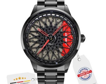Spinning Lamborghini 3D Brake Caliper Wheel Watch: Red, White or