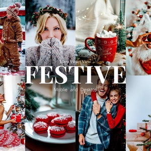 10 FESTIVE Lightroom mobile & desktop Presets | Winter Presets | Instagram Blogger Presets | Christmas Holiday Filter |