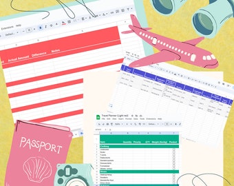 Reiseplaner, Gruppenreiseplaner, Geschäftsreiseplaner, Google Sheet Template, Trip Expense Tracker, Reiseplaner, Artikelliste.