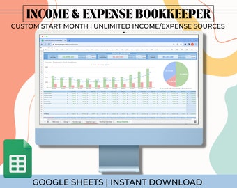 Bookkeeping Spreadsheet for Small Business, Bookkeeping Spreadsheet, Small Business Easy Bookkeeping, Income & Expense Tracker Google Sheets