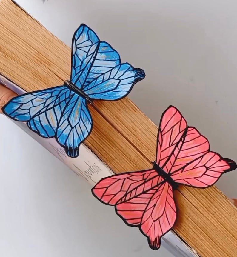 Printable Bookmarks Butterflies, 3D Butterfly Bookmark, Instant