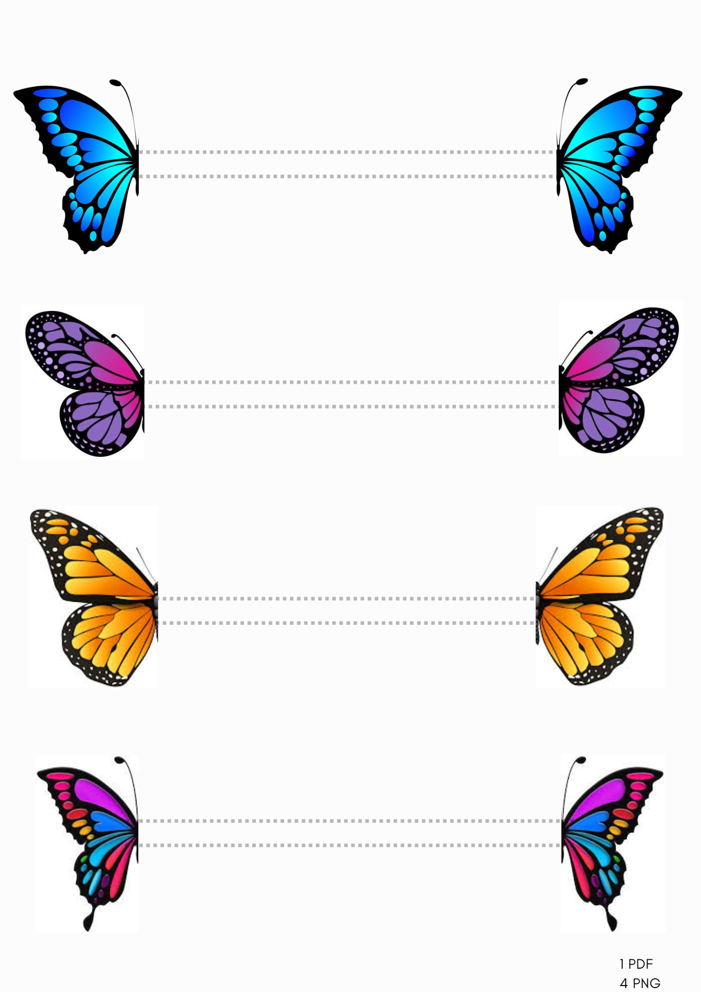 Butterfly Bookmark Template