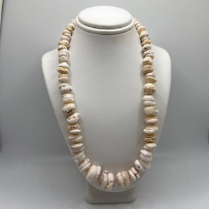 Hawaiian Puka Shell Necklace, Matching-White Pukas with Brown Speckled-Pattern Vintage 70s, Surfer Hawaiian Men’s Jewelry Women’s Jewelry