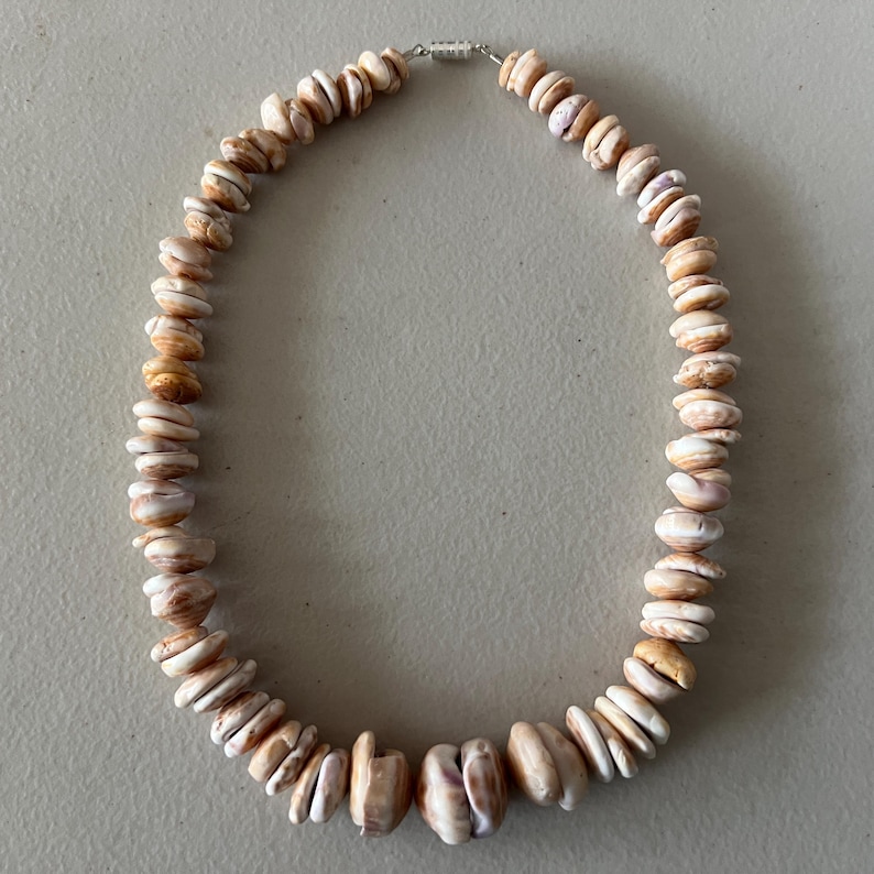 Puka Shell Necklace Large Size Pukas Distinctive Rare Spiral Patterned ...