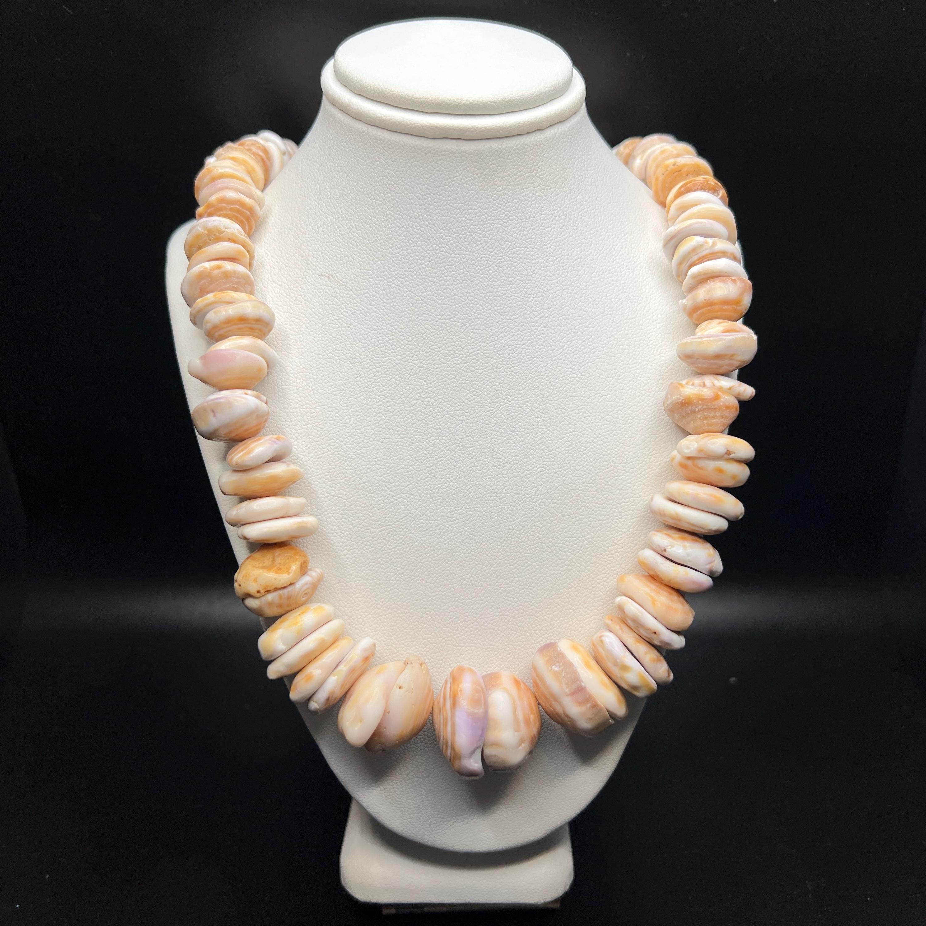 Puka Shell Necklace Large Size Pukas Distinctive Rare Spiral Patterned ...