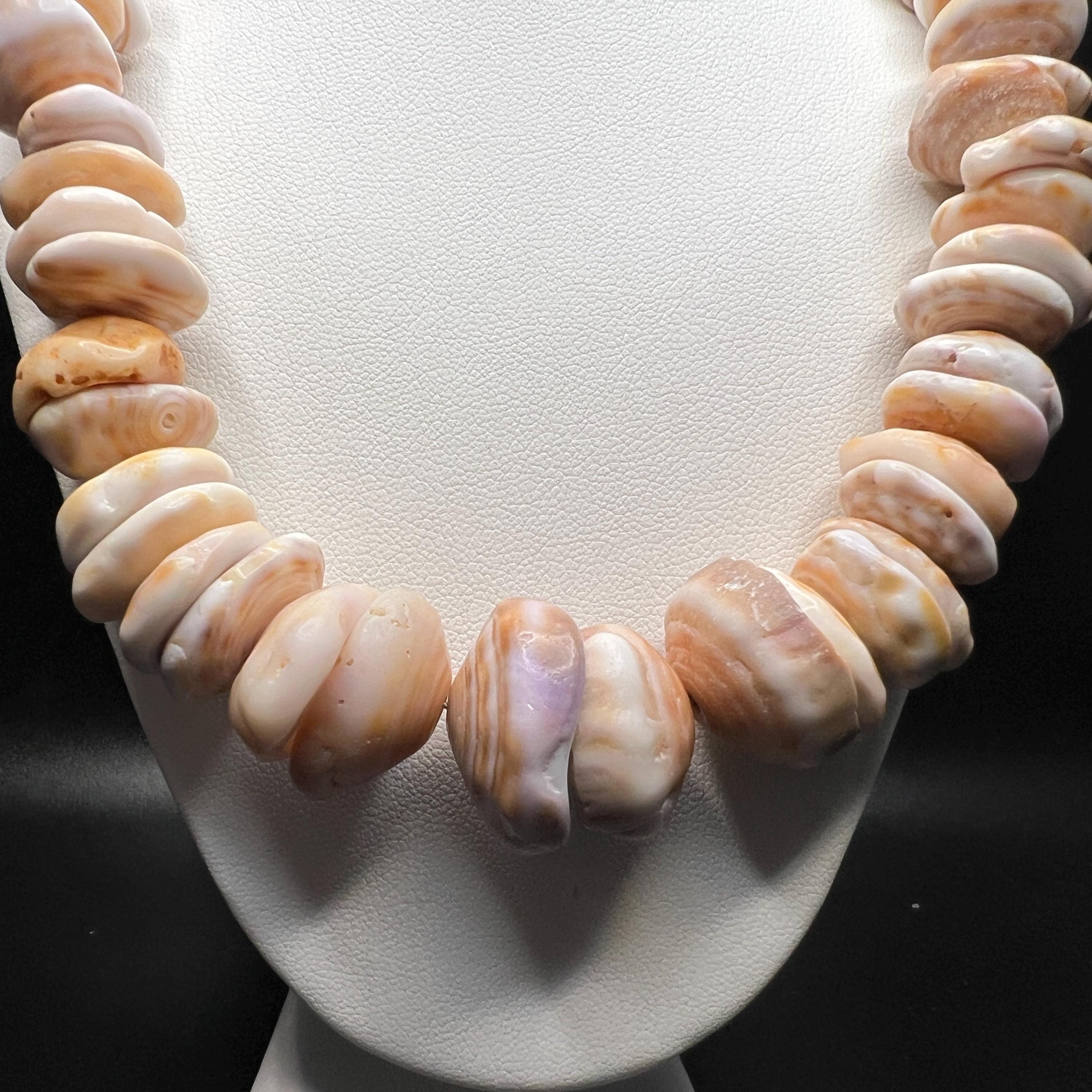 Puka Shell Necklace Large Size Pukas Distinctive Rare Spiral Patterned ...