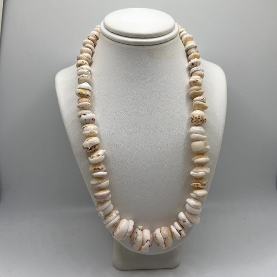 Hawaiian Puka Shell Necklace Matching Large Brown Speckled