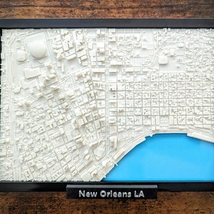 New Orleans Louisiana USA 3D Stadt Karte - Individuelle Wandkunst - 3D Straßenkarte - Haus Dekor - Housewarming Geschenk - Stadt Poster Druck