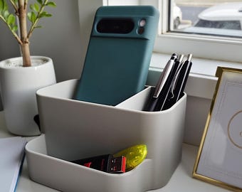 Organizador de oficina curvo, sencillo y elegante - Organizador de escritorio con estilo