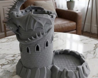 Torre de dados Dragon's Keep - Torre de miniaturas para juegos de rol de mesa D&D