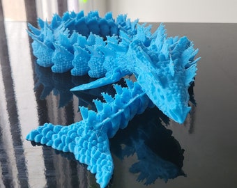 23-Inch Articulated Aquatic Dragon and 3D Printed Sensory Fidget Toy