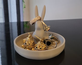 Bunny Ring Holder, Custom Ring Dish - Jewelry Organizer Tray - Valentine Gift