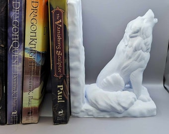 Wolf Bookend - Halloween Decor - Book Lovers Gift - Fantasy Novel Book End - Bookshelf