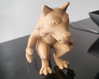 Werewolf Sculpture - Fantasy Miniature - Wolf Figure - Lycanthrope Statue