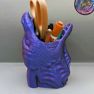 Dragon Mouth Desk Organizer - Pen Holder - Pencil & Utilities Cup - Dragon Scale Design - Dragons Gift