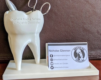 Personalized Text Dentist Tooth Business Card Holder