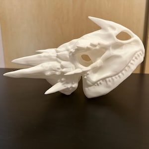 Skull Dragon Sculpture, Halloween Skull Decoration, Custom Home Decor, 3D Printed, Fantasy Gift