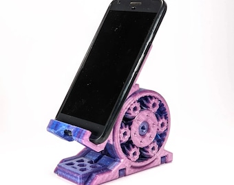 Soporte para teléfono con temática Gear Galaxy