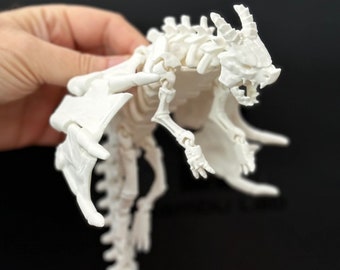 Skeleton Articulated Dragon With Wings - Articulating Dragons Flexi Toy - 3D Print Sensory Stress Fidget Toy - Bookshelf Decor