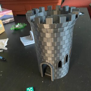 Castle RPG Collapsible Dice Tower, Tabletop-Rollenspielzubehör, benutzerdefinierte Brettspielsteine