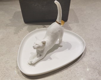 Porta anelli a forma di albero con coda di gatto - Vassoio per catturare tutti gli anelli - Porta anelli unici - Regalo di fidanzamento personalizzato - Regalo di San Valentino