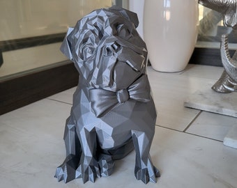 Gentleman Pup Puggy Sculpture Figure 9" Inches Tall Figurine