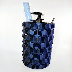 Minimal Hex Pen Stand - Dragon Scale Pen Holder - Unique Desk Organizer - Office Gift